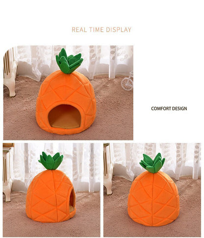 Pineapple fruit pet bed