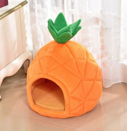Pineapple fruit pet bed