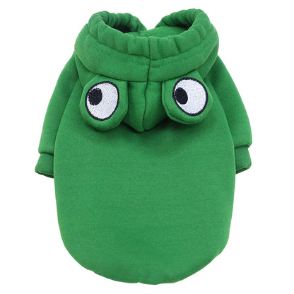 Soft Warm Cat & Dog Clothes Halloween Cosplay Frog Costume Kitten Creative Sweatshirts Pet Autumn Hoodies