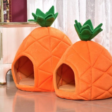 Pineapple fruit pet bed