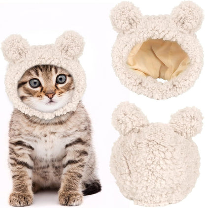 Cute Cat Bear Hat Warm Soft Small Pet Headwear