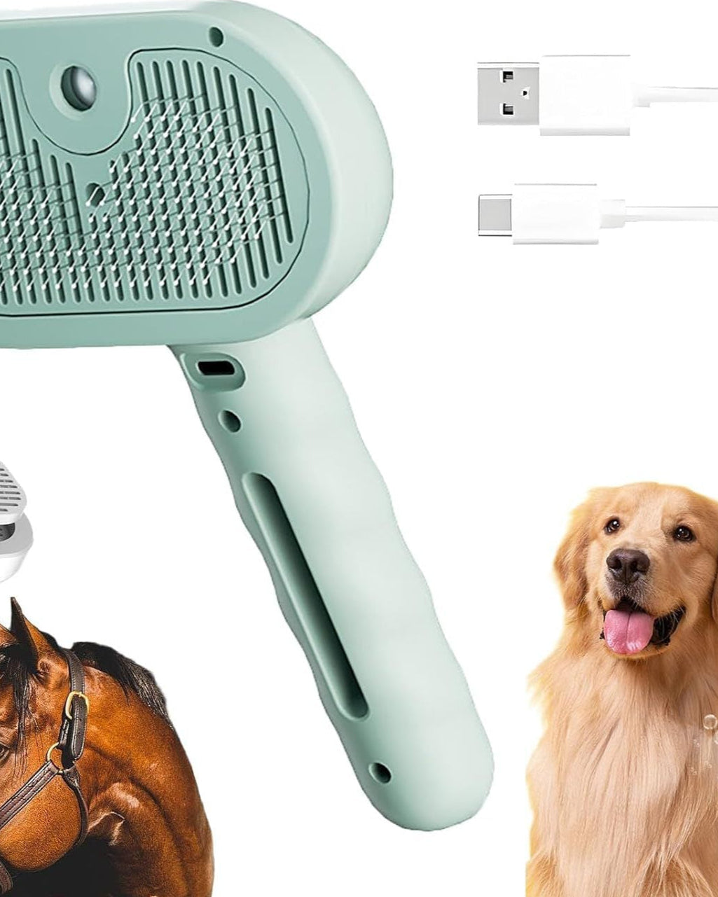 3-in-1 Self-Cleaning Steam Pet Brush For Shedding, Pet Steam Brush, Silicone Bristle Head 360 Rotating Pet Steam Brush