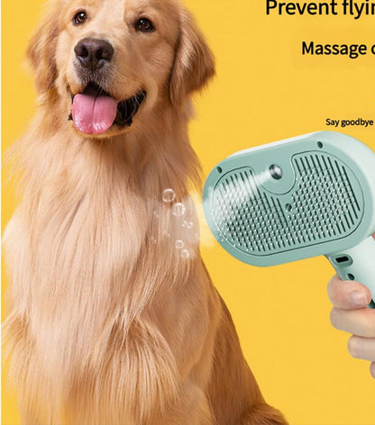 3-in-1 Self-Cleaning Steam Pet Brush For Shedding, Pet Steam Brush, Silicone Bristle Head 360 Rotating Pet Steam Brush