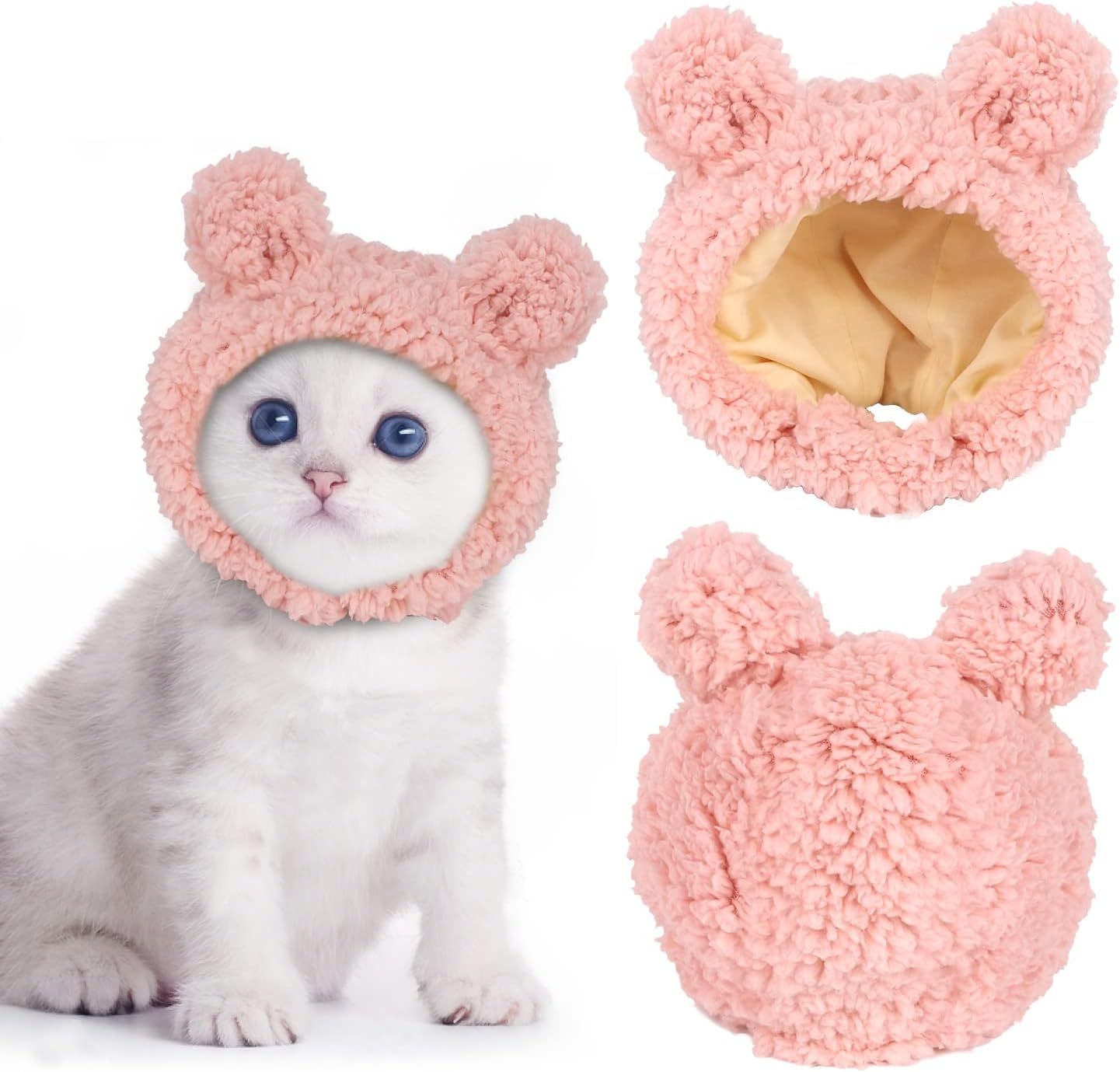 Cute Cat Bear Hat Warm Soft Small Pet Headwear